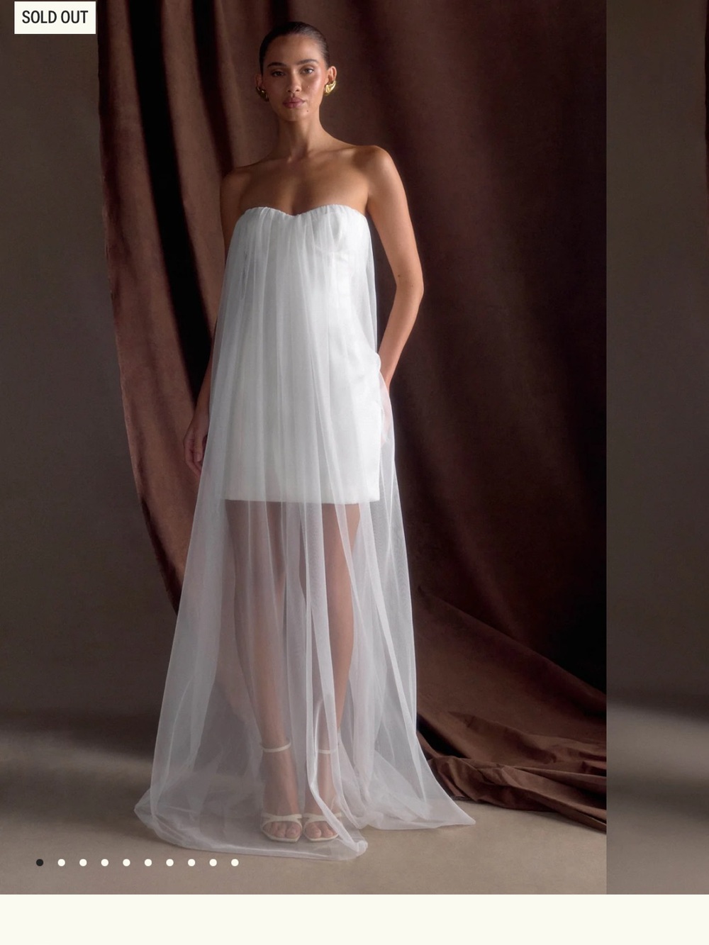 Meshki Bettany Strapless White Tulle Overlay Mini Dress